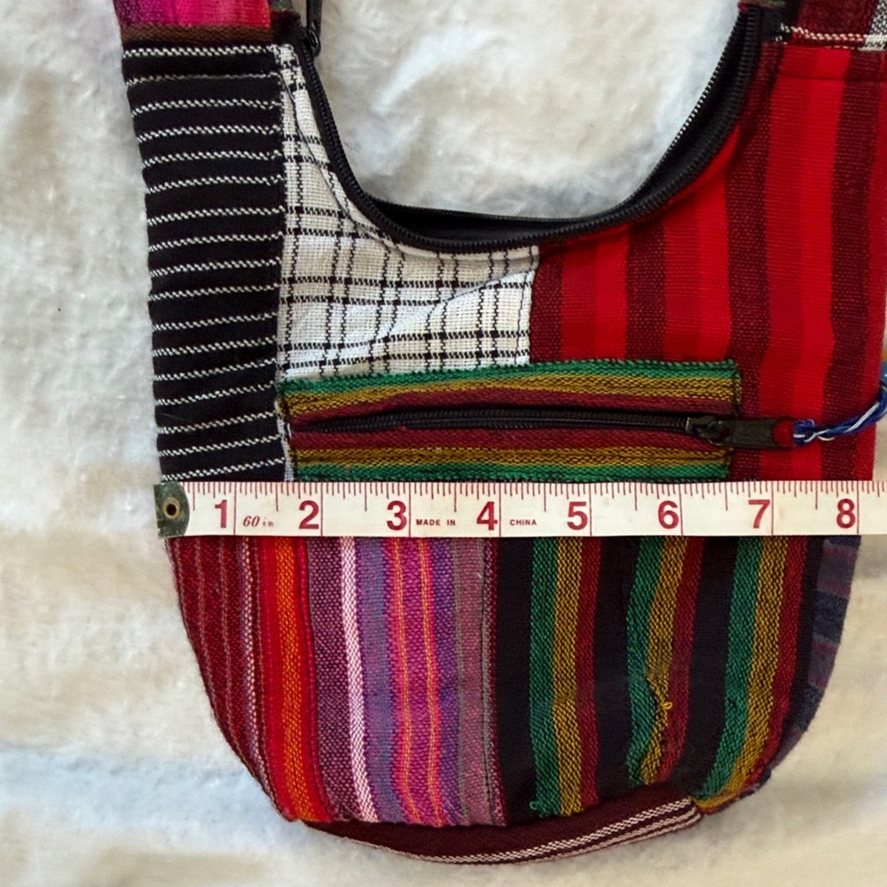 Handcrafted Multi-Color Patchwork Crossbody Bag - Picture 6 of 8